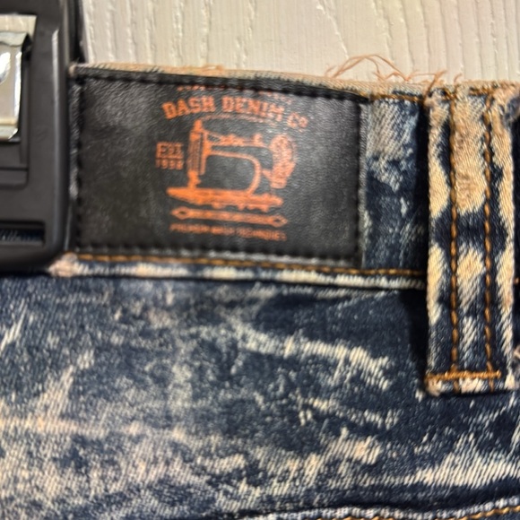 Dash Denim Men’s Paint Splashed Distressed Jean Shorts Size 40 Stripe Summer Fun - Picture 8 of 12